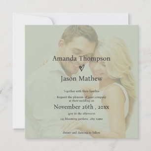 Invitación a la boda de estilo Vellum verde de sab