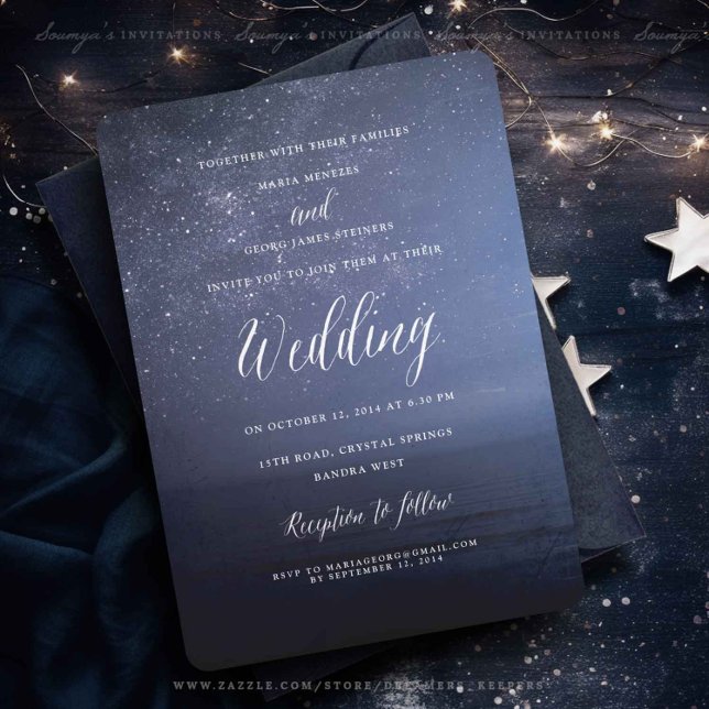 Invitación a la boda de estrellas celestes de noch (Subido por el creador)