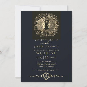 Invitación a la boda de estrellas de luna de sol c