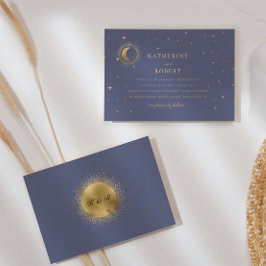 Invitación a la boda de estrellas de oro celestial