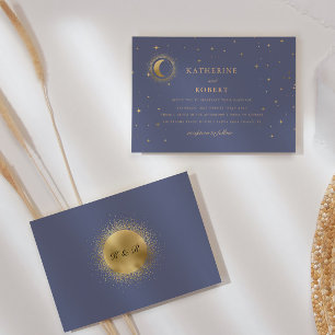 Invitación a la boda de estrellas de oro celestial