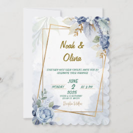 Invitación a la boda de Ethereal Blue Bloom