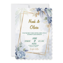 Invitación a la boda de Ethereal Blue Bloom