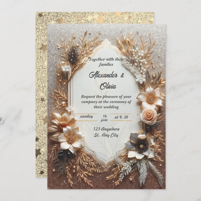Invitación a la boda de Ethereal Garden Romance (Anverso / Reverso)
