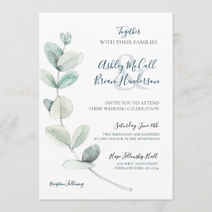 Invitación a la boda de Eucalipto