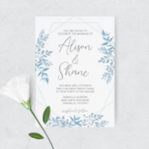 Invitación a la boda de eucalipto azul