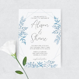 Invitación a la boda de eucalipto azul