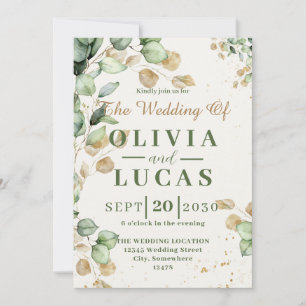 Invitación a la boda de eucalipto rústico