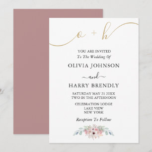 Invitación a la boda de Eucalipto Rústico de Oro R