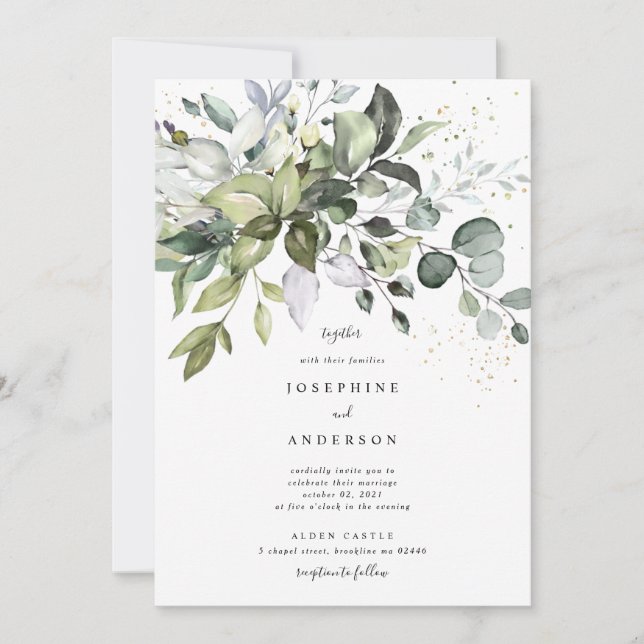 Invitación a la boda de Eucalyptus (Anverso)