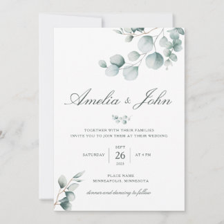 Invitación a la boda de Eucalyptus