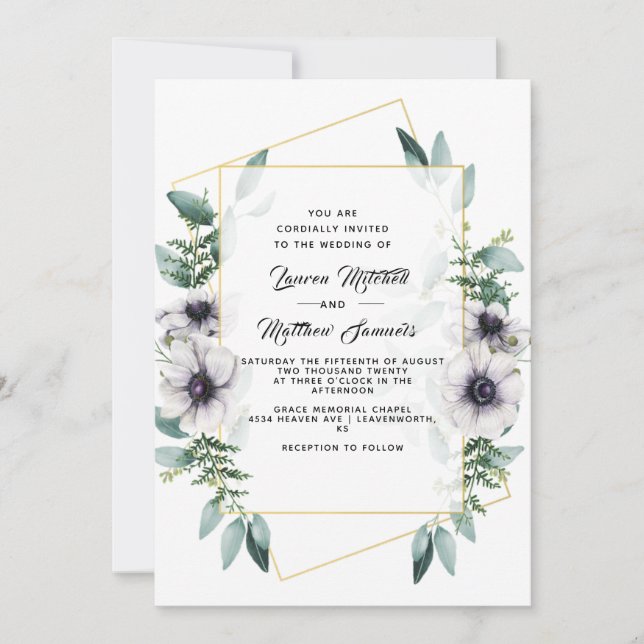 Invitación a la boda de Eucalyptus (Anverso)