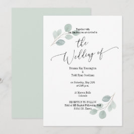 Invitación a la boda de Eucalyptus acuarela no fot