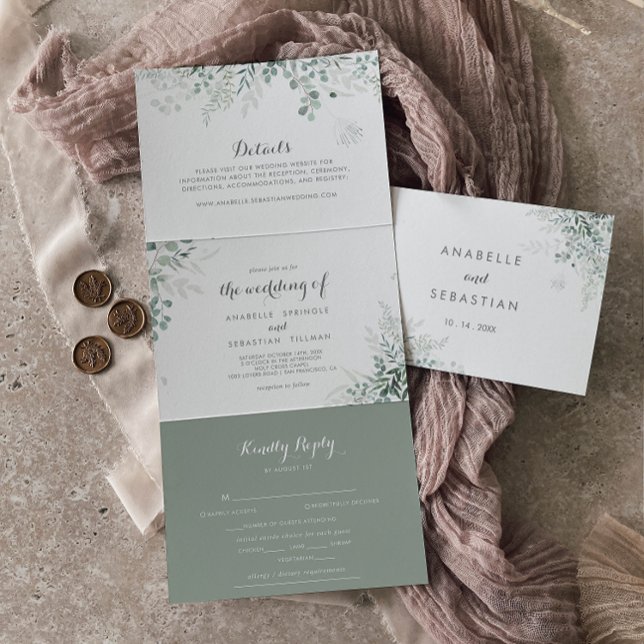 Invitación a la boda de Eucalyptus con la vegetaci (Subido por el creador)