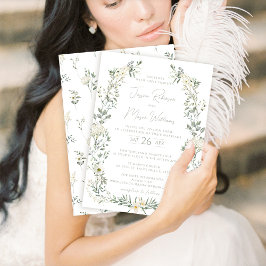 Invitación a la boda de Eucalyptus greenerenery