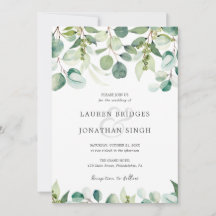 Invitación a la boda de Eucalyptus Greenery