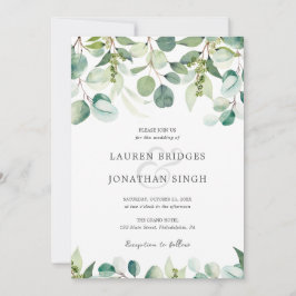 Invitación a la boda de Eucalyptus Greenery