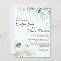Invitación a la boda de Eucalyptus Greenery