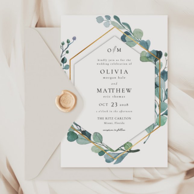 Invitación a la boda de Eucalyptus Greenery (Subido por el creador)