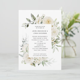 Invitación a la boda de Eucalyptus Rosas de White 