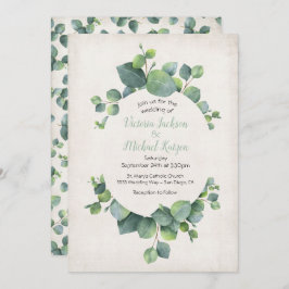 Invitación a la boda de Eucalyptus Wreath