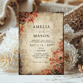 Invitación a la boda de Fairytale Red Roses