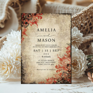 Invitación a la boda de Fairytale Red Roses