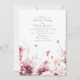 Invitación a la boda de Fall Fuschia