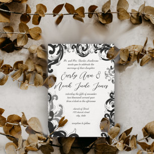 Invitación a la boda de Fancy Swirl