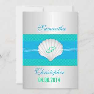 Invitación a la boda de Faux Sea Shell - Beach