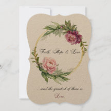 Invitación a la boda de Fe, Esperanza y Amor