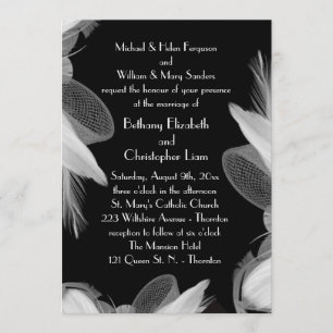 Invitación a la boda de Feathered de los años 20 3
