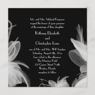 Invitación a la boda de Feathered en los años 20