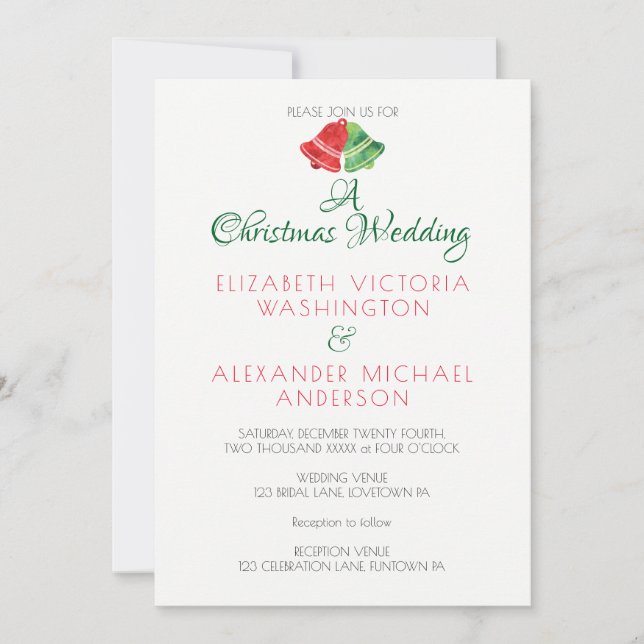 Invitación a la boda de feriado de los navidades B (Anverso)