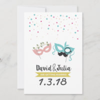 Invitación a la boda de fiesta disfraz