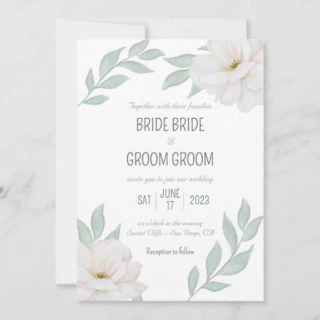 Invitación a la boda de Fiestas de jardín, Gardeni (Anverso)