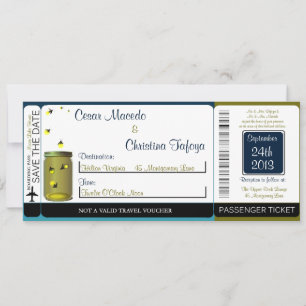 Invitación a la boda de Fireflies/Mason Boarding