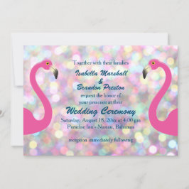 Invitación a la boda de flamingo