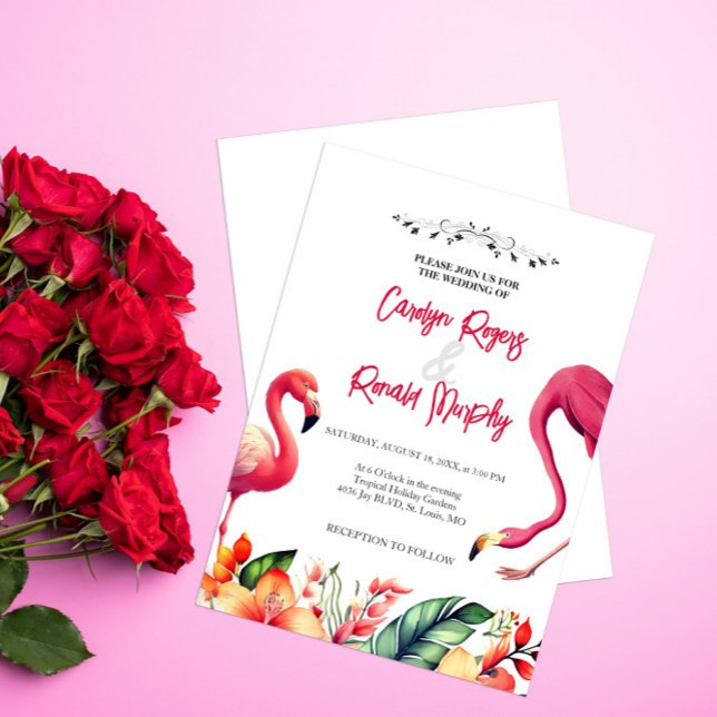 Invitación a la boda de Flamingo (Subido por el creador)