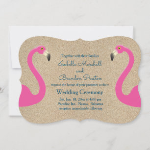 Invitación a la boda de Flamingo Beach