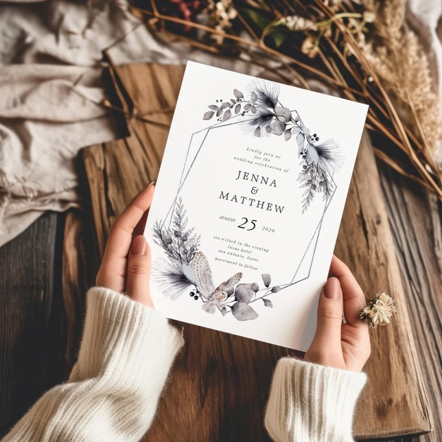 Invitación a la boda de floliage Blue Elegant de i (Subido por el creador)