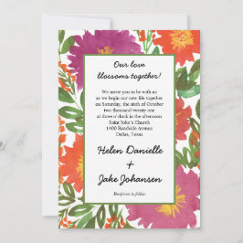 Invitación a la boda de flor acuarela
