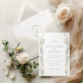 Invitación a la boda de flor azul silvestre Meadow