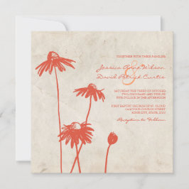 Invitación a la boda de flor de Moda de Naranja Ta