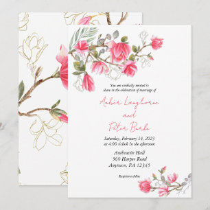 Invitación a la boda de Flor Rosa Magnolia, invita