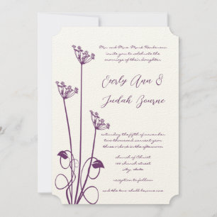 Invitación a la Boda De Flor Silvestre Plum