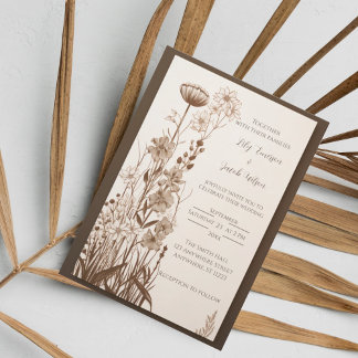 Invitación a la boda de flor silvestre rusa en oto