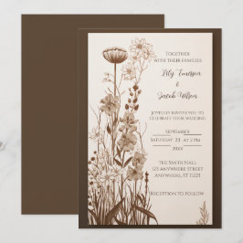 Invitación a la boda de flor silvestre rusa en oto