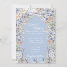 Invitación a la boda de Flora Silvestre Azul con d