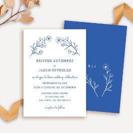 Invitación a la boda de Flora Silvestre Azul de Co